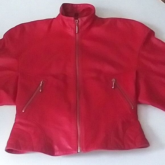Michael Hoban North Beach Leather Red Motorcycle Jacket Vintage 80s 90s - Picture 5 of 16